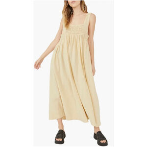 Women's Free People free-est Delphine Smocked Cotton Midi Dress Sz S